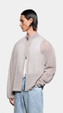LINEN LOOSE KNIT TRACK JACKET