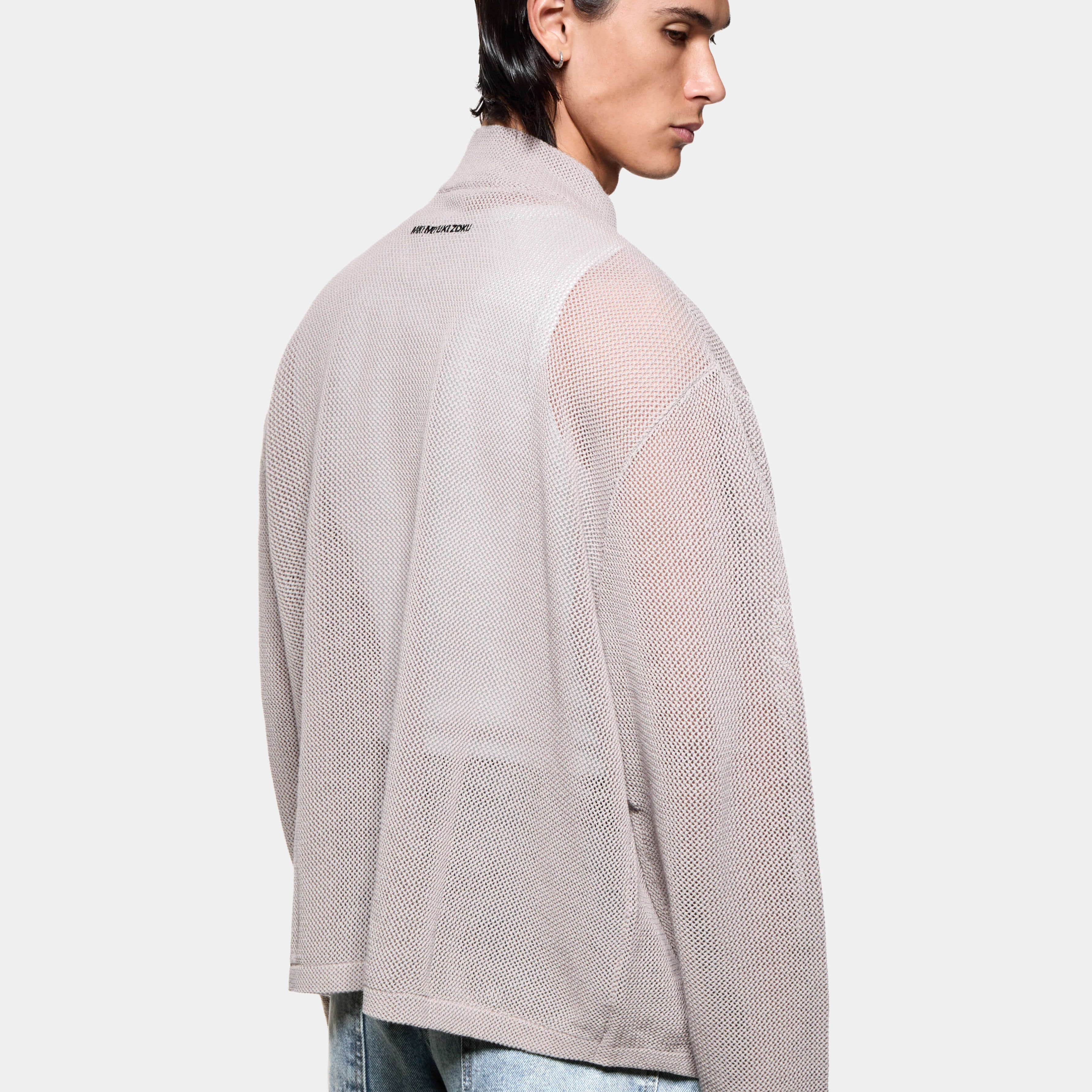 LINEN LOOSE KNIT TRACK JACKET