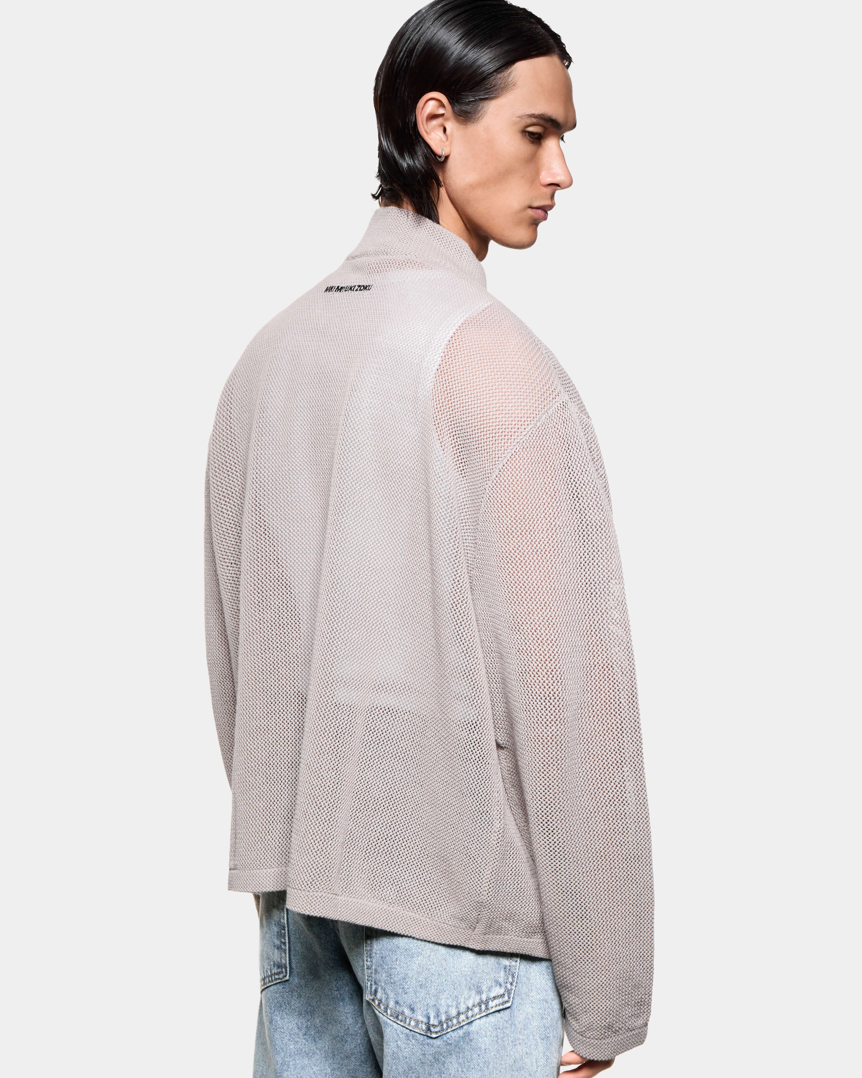 LINEN LOOSE KNIT TRACK JACKET