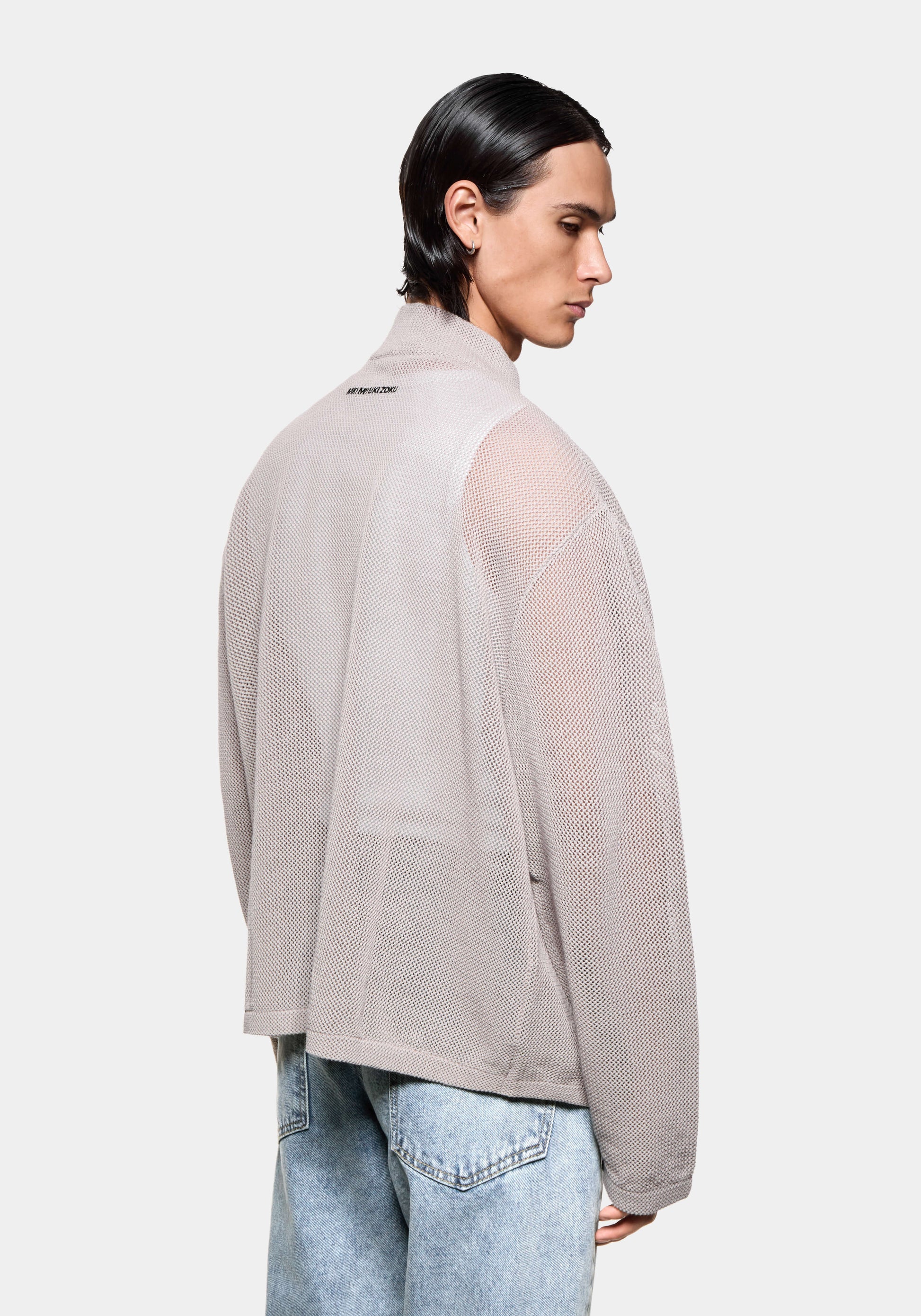 LINEN LOOSE KNIT TRACK JACKET