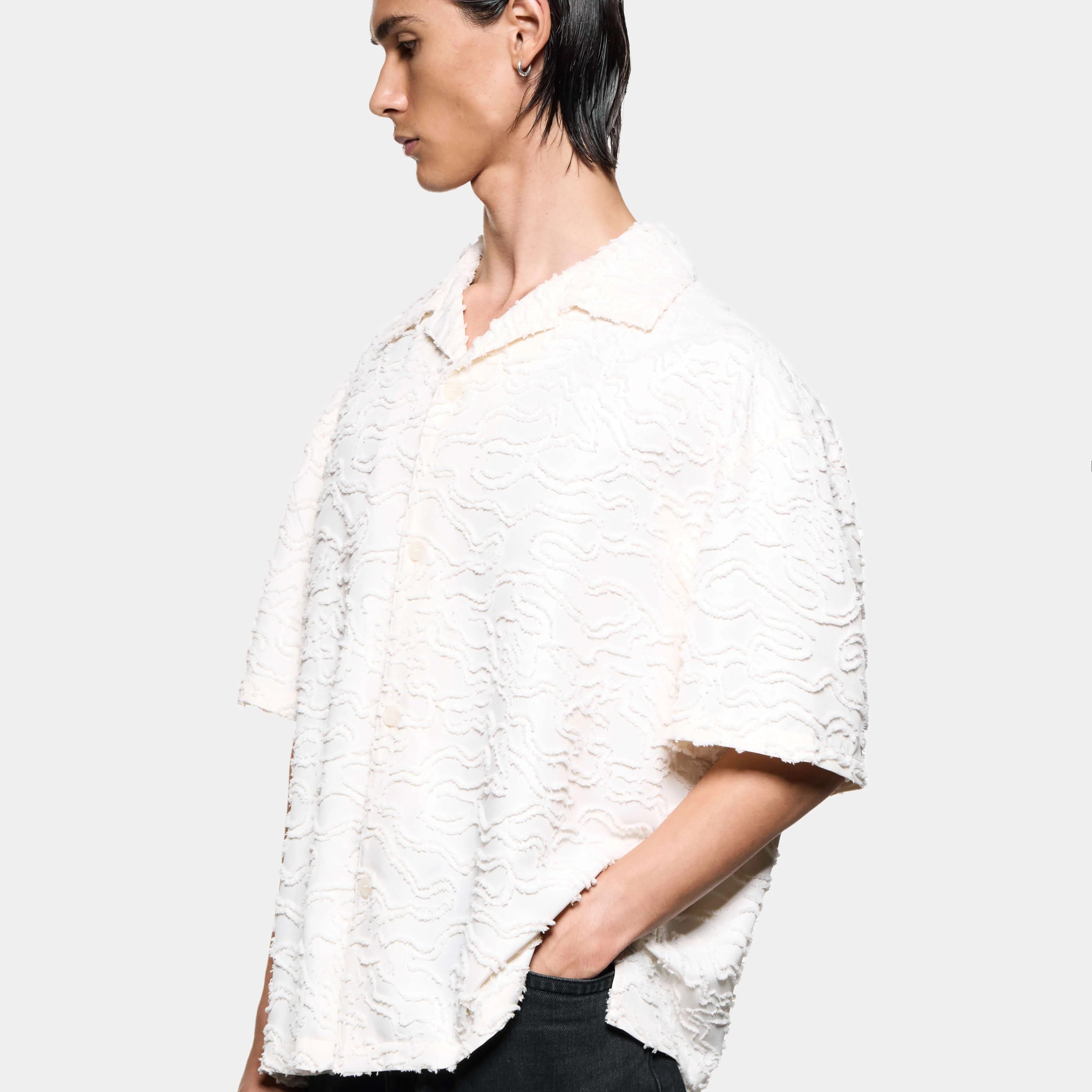 JACQUARD FRINGE VACATION SHIRT