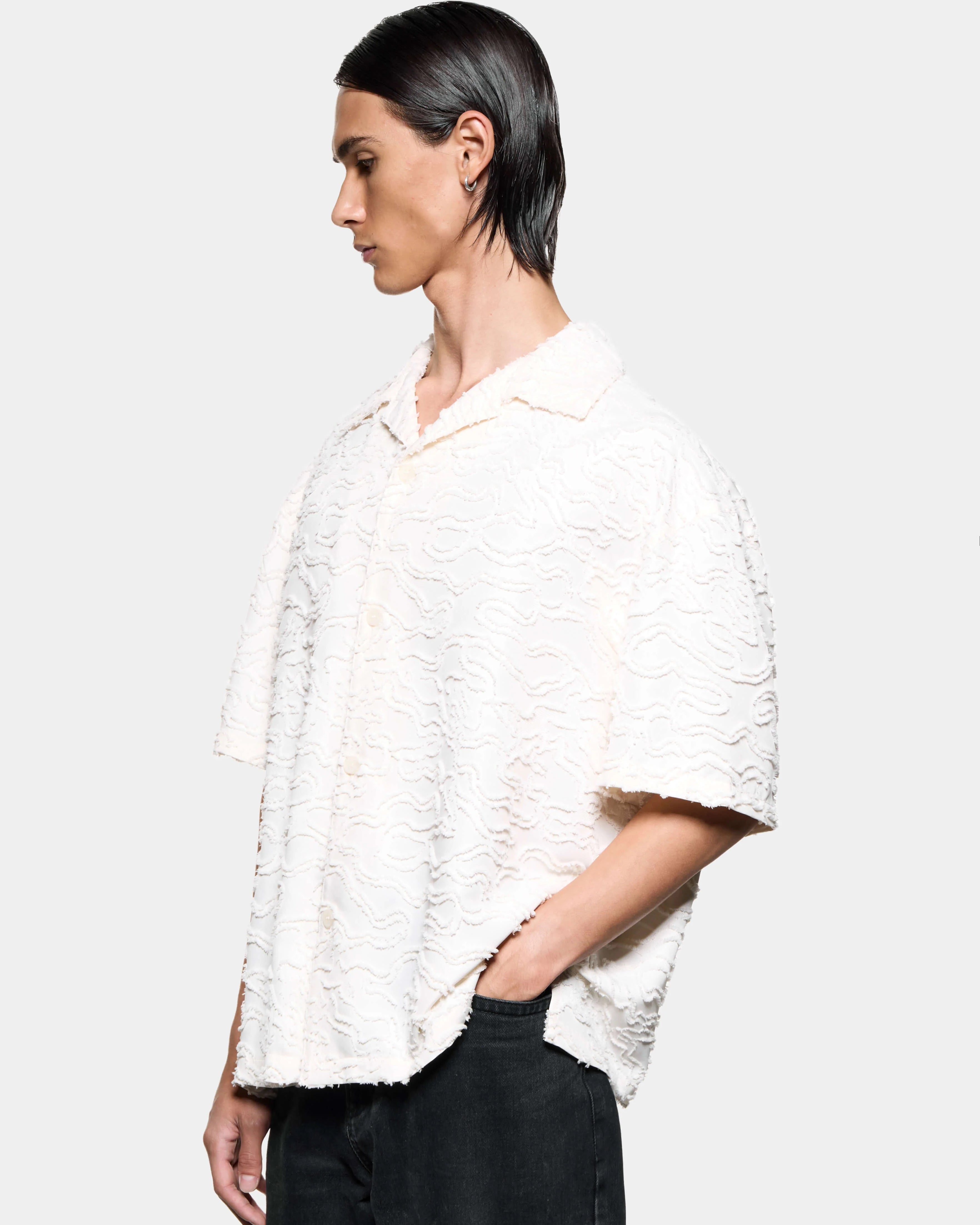 JACQUARD FRINGE VACATION SHIRT