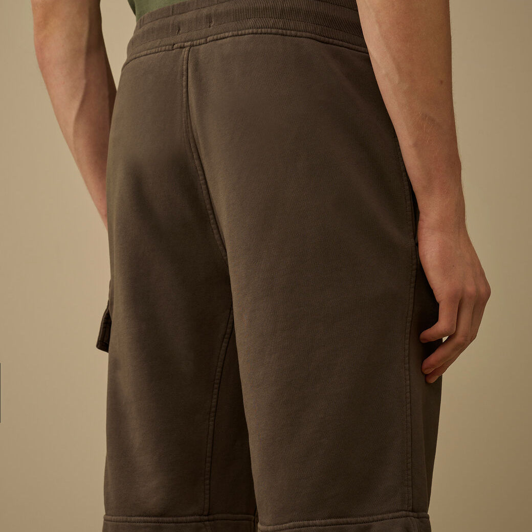 Cotton Diagonal Fleece Cargo Sweatshorts