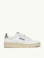 SNEAKERS MEDALIST LOW AUS LEDER IN WEISS UND GOLD METALLIC
