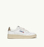 SNEAKERS MEDALIST LOW AUS LEDER IN WEISS UND GOLD METALLIC
