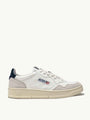 MEDALIST LOW SNEAKERS IN WHITE AND BLUE LEATHER AND BEIGE SUEDE