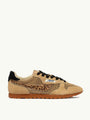 SNEAKERS WINDSPIN AUS MESH UND WILDLEDER IN TRENCH, LEOPARD UND SCHWARZ