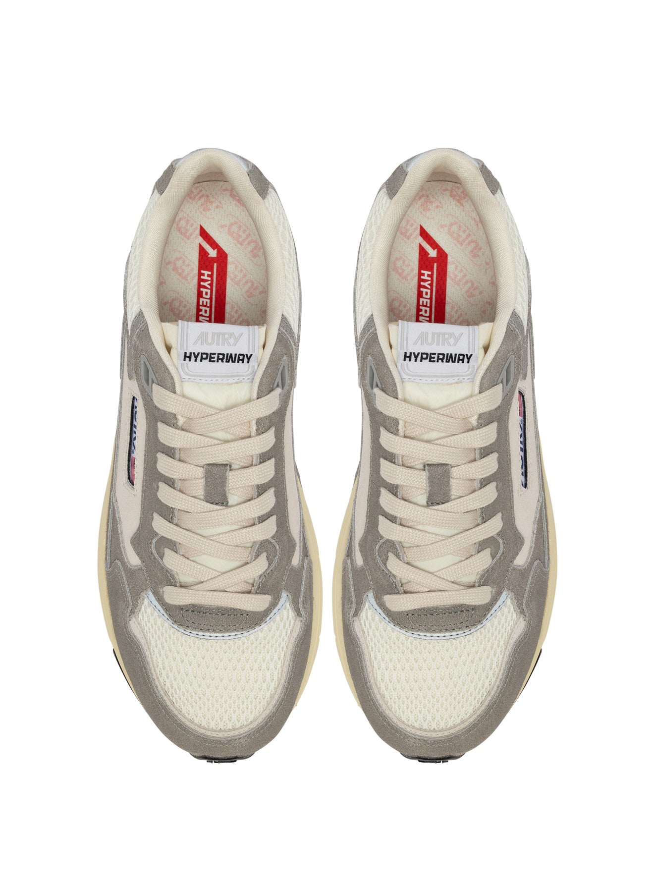 SNEAKERS HYPERWAY AUS MESH UND WILDLEDER IN WEISS UND PLUMBLEO