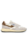 SNEAKERS REELWIND AUS NYLON UND WILDLEDER IN WEISS UND LEOPARD