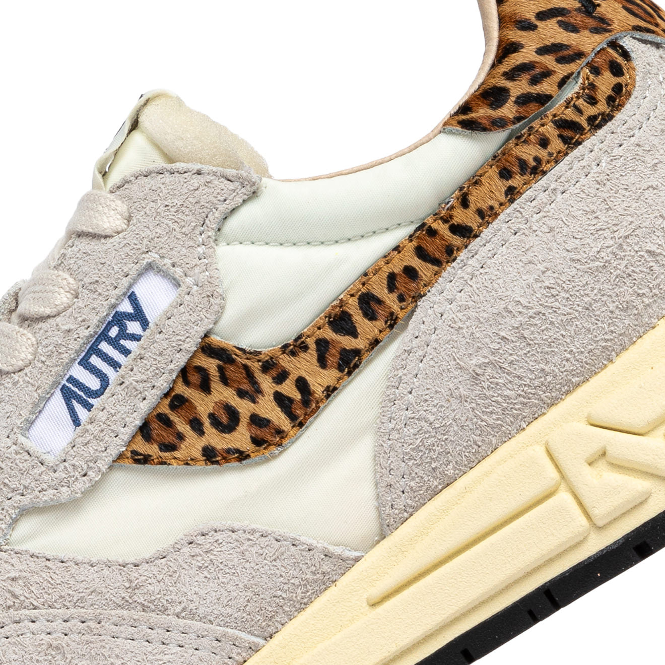 SNEAKERS REELWIND AUS NYLON UND WILDLEDER IN WEISS UND LEOPARD