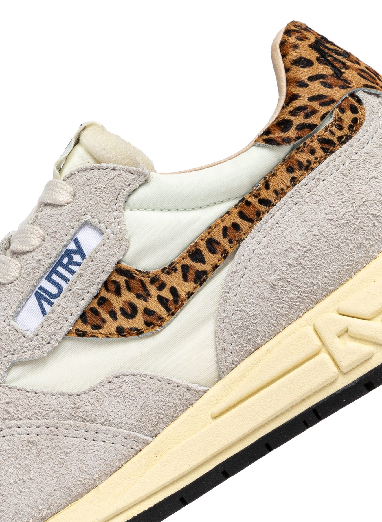 SNEAKERS REELWIND AUS NYLON UND WILDLEDER IN WEISS UND LEOPARD