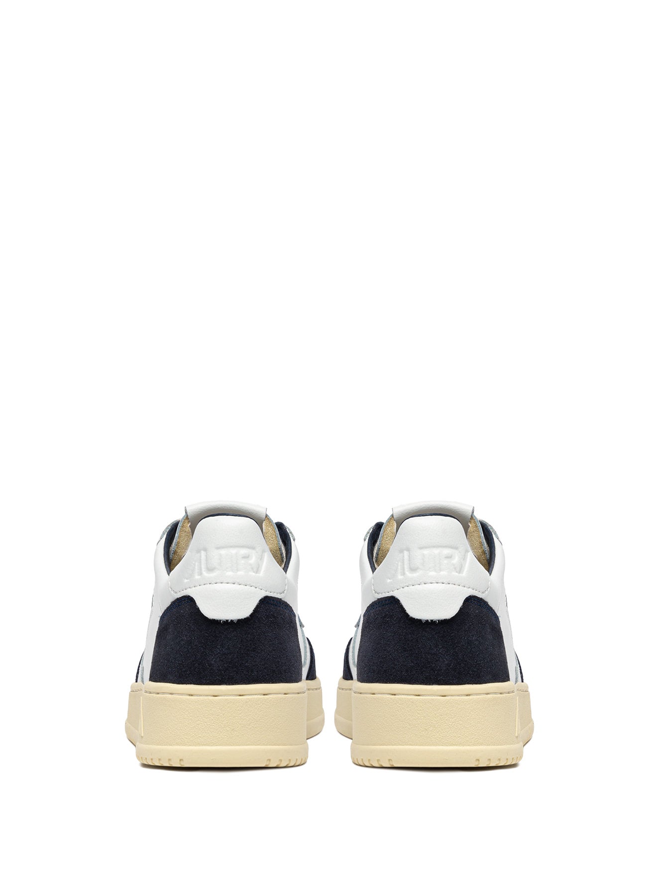 SNEAKERS MEDALIST LOW AUS LEDER IN WEISS UND WILDLEDER IN OCEANO