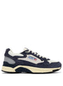 SNEAKERS HYPERWAY AUS MESH UND WILDLEDER IN SPACE BLUE UND SILBER