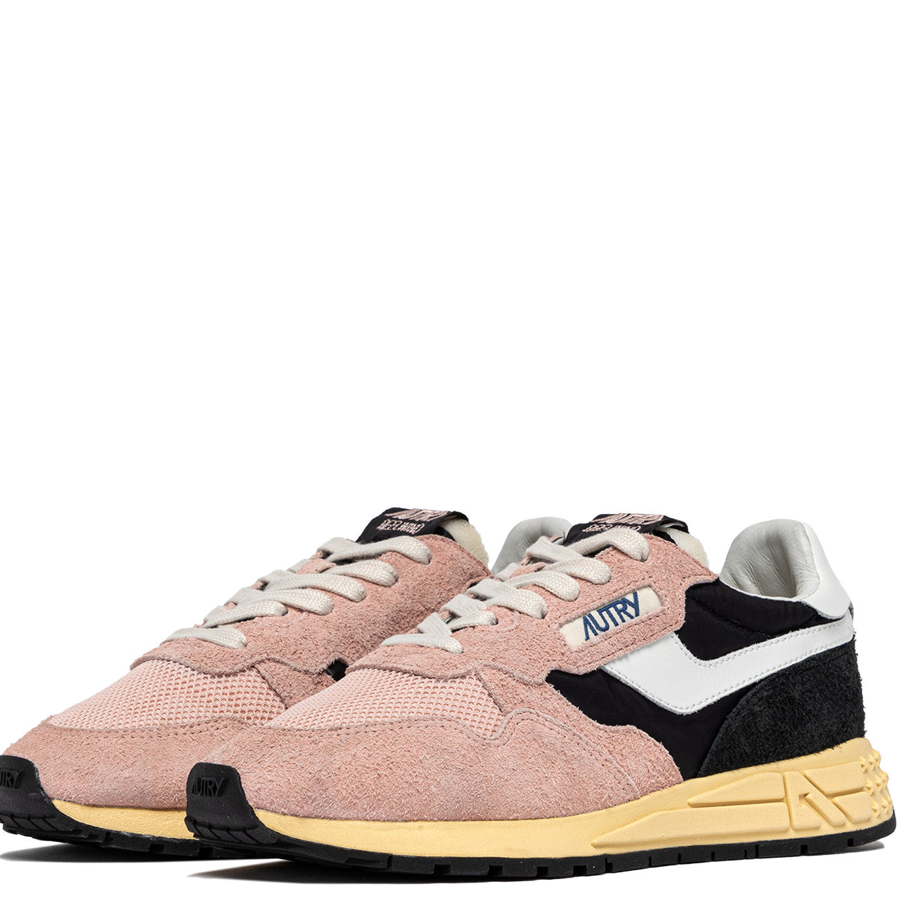 SNEAKERS REELWIND AUS NYLON UND WILDLEDER IN SCHWARZ UND ROSA