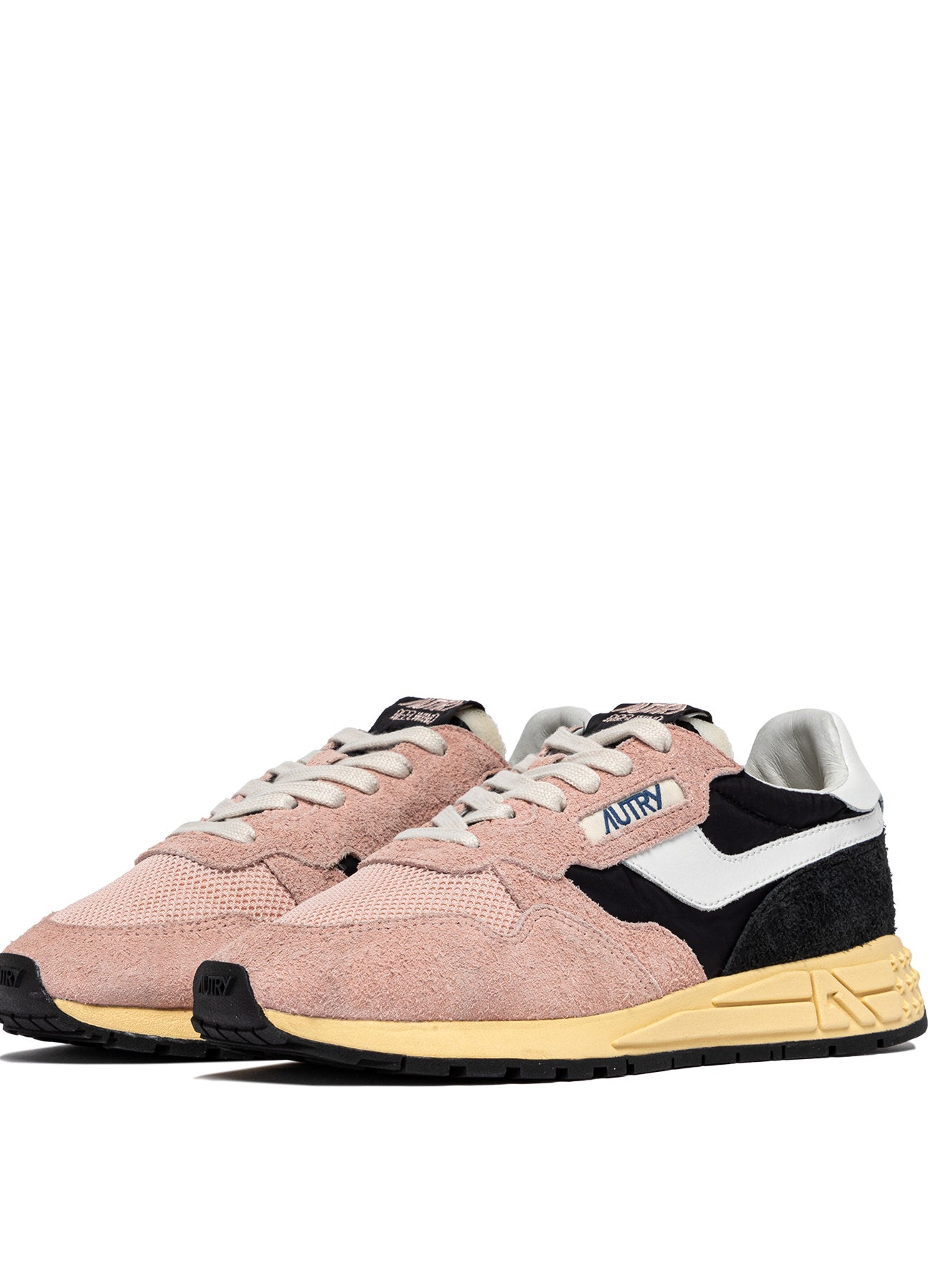 SNEAKERS REELWIND AUS NYLON UND WILDLEDER IN SCHWARZ UND ROSA