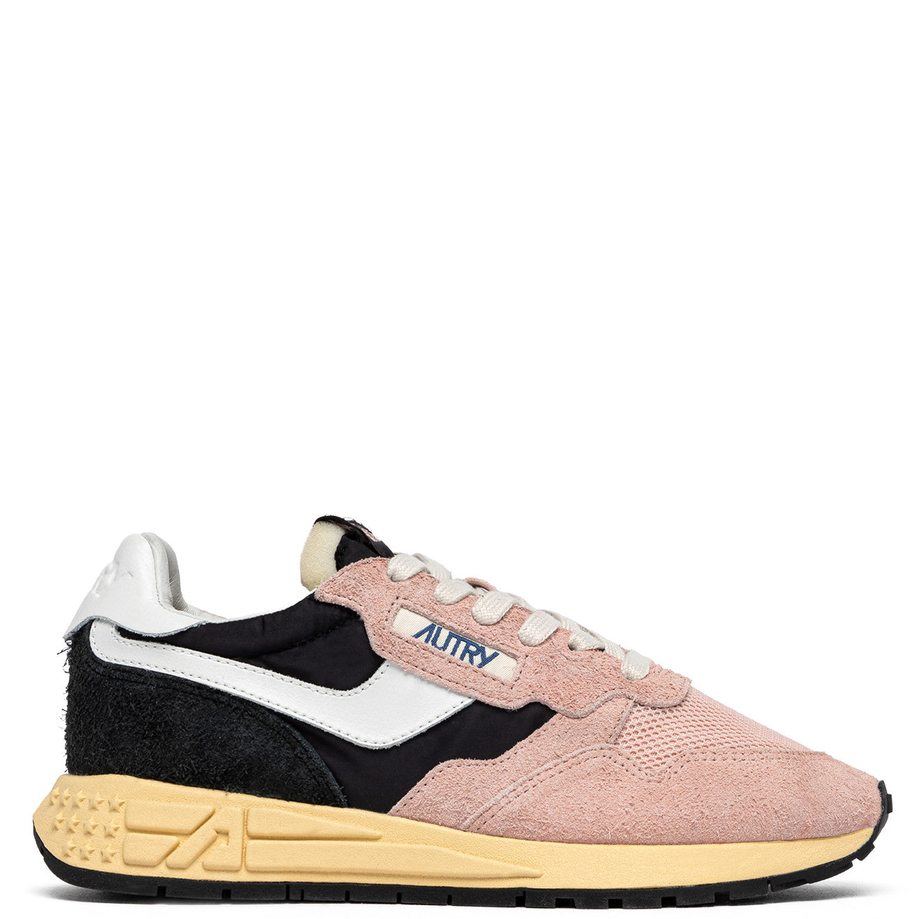 SNEAKERS REELWIND AUS NYLON UND WILDLEDER IN SCHWARZ UND ROSA