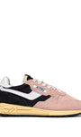 SNEAKERS REELWIND AUS NYLON UND WILDLEDER IN SCHWARZ UND ROSA