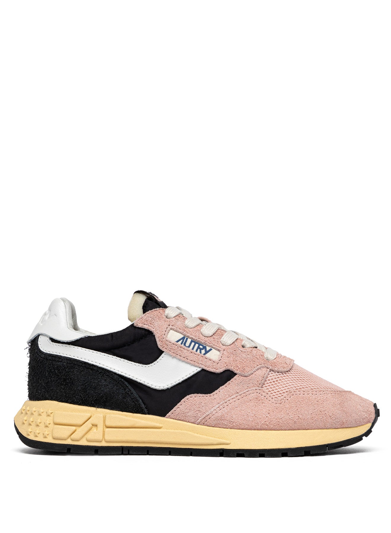 SNEAKERS REELWIND AUS NYLON UND WILDLEDER IN SCHWARZ UND ROSA