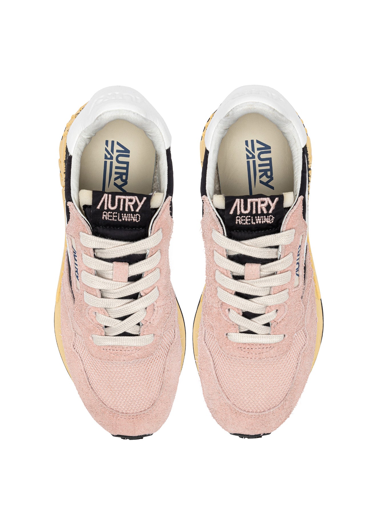 SNEAKERS REELWIND AUS NYLON UND WILDLEDER IN SCHWARZ UND ROSA