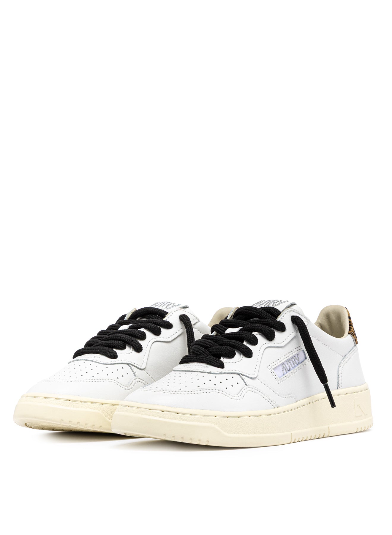 SNEAKERS MEDALIST LOW AUS LEDER IN WEISS UND LEOPARD