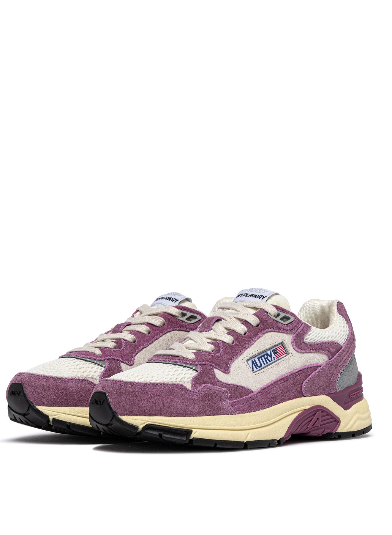 SNEAKERS HYPERWAY AUS MESH UND WILDLEDER IN SAND UND FIRENZE