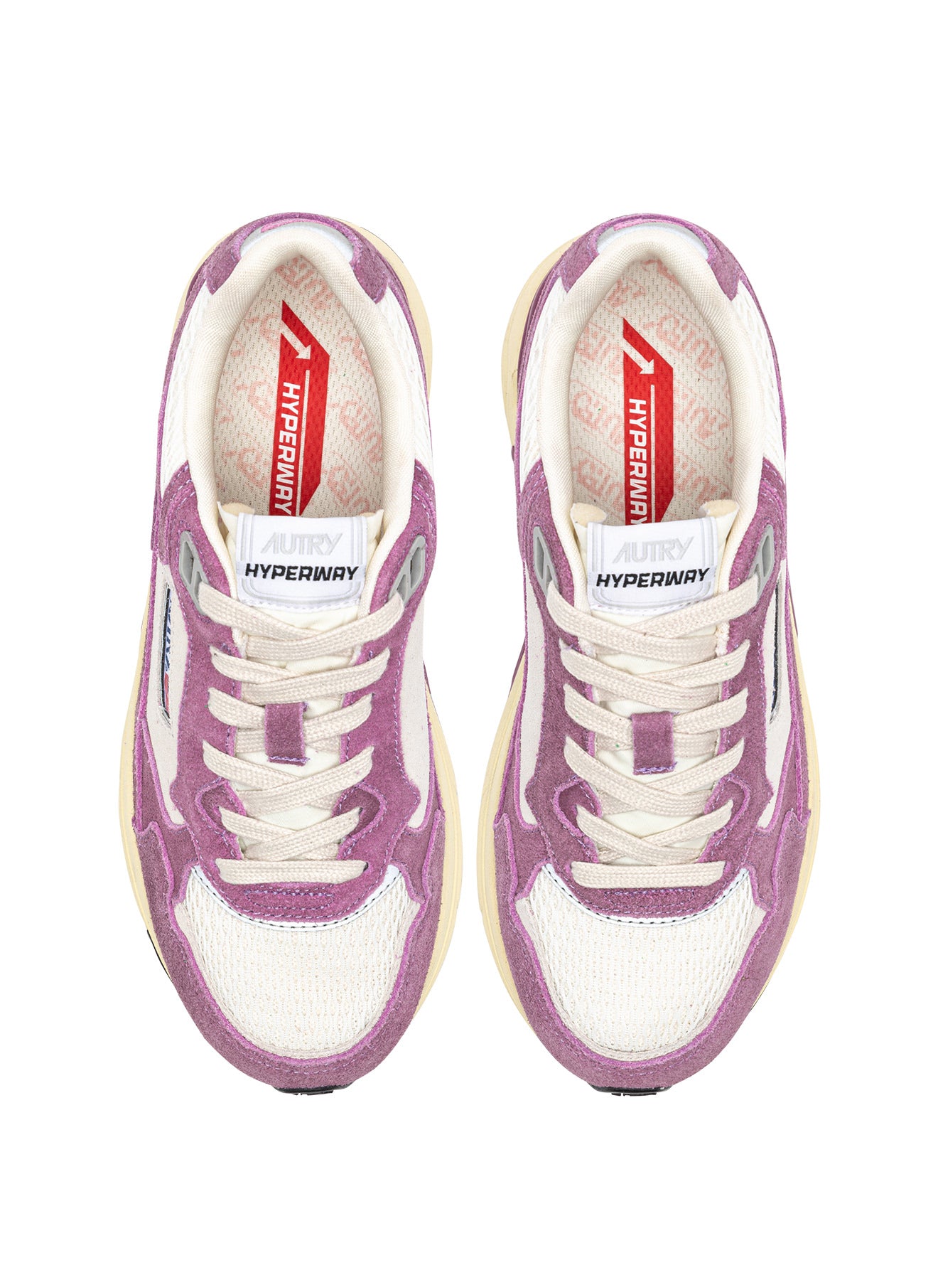 SNEAKERS HYPERWAY AUS MESH UND WILDLEDER IN SAND UND FIRENZE