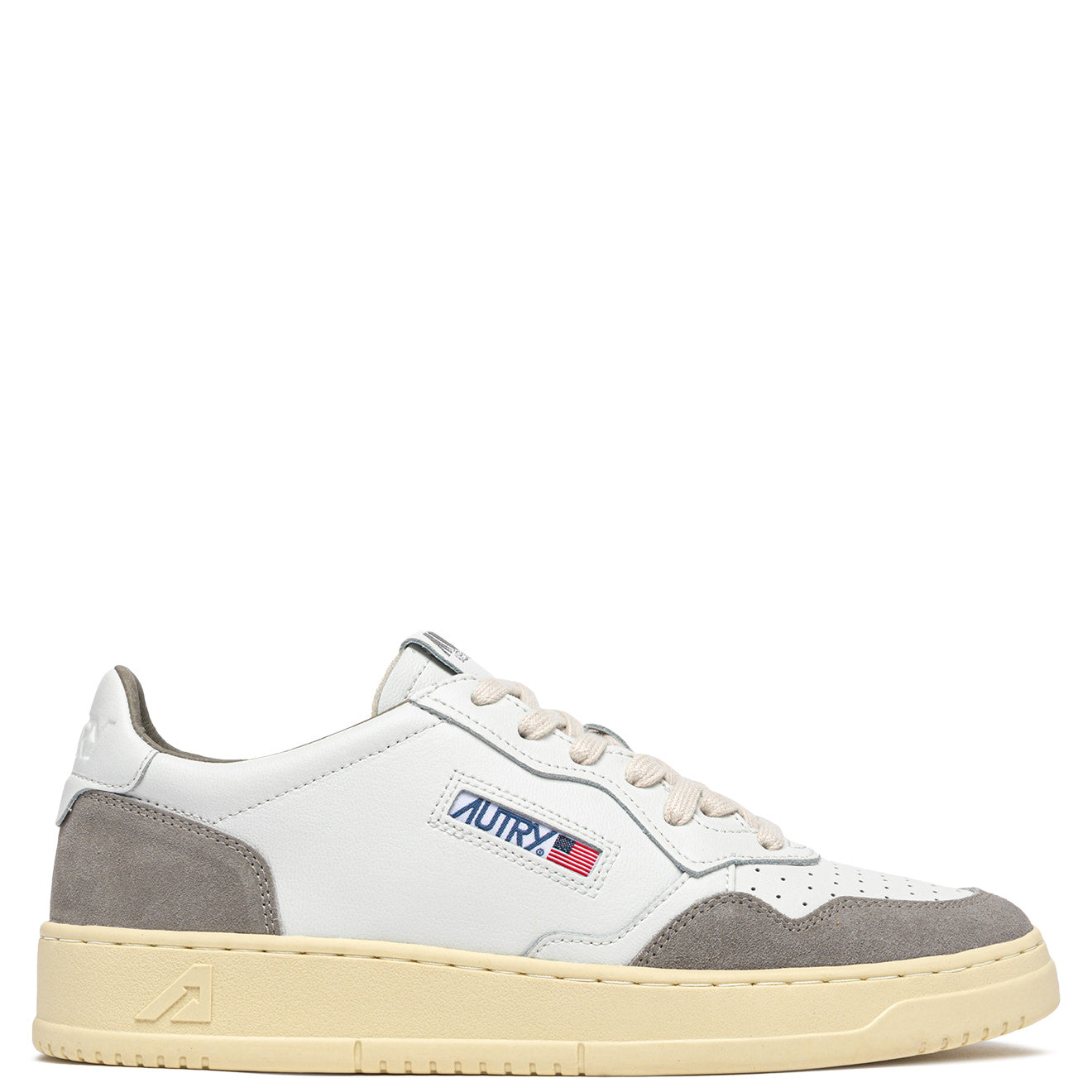 SNEAKERS MEDALIST LOW AUS LEDER IN WEISS UND WILDLEDER IN VAPOR