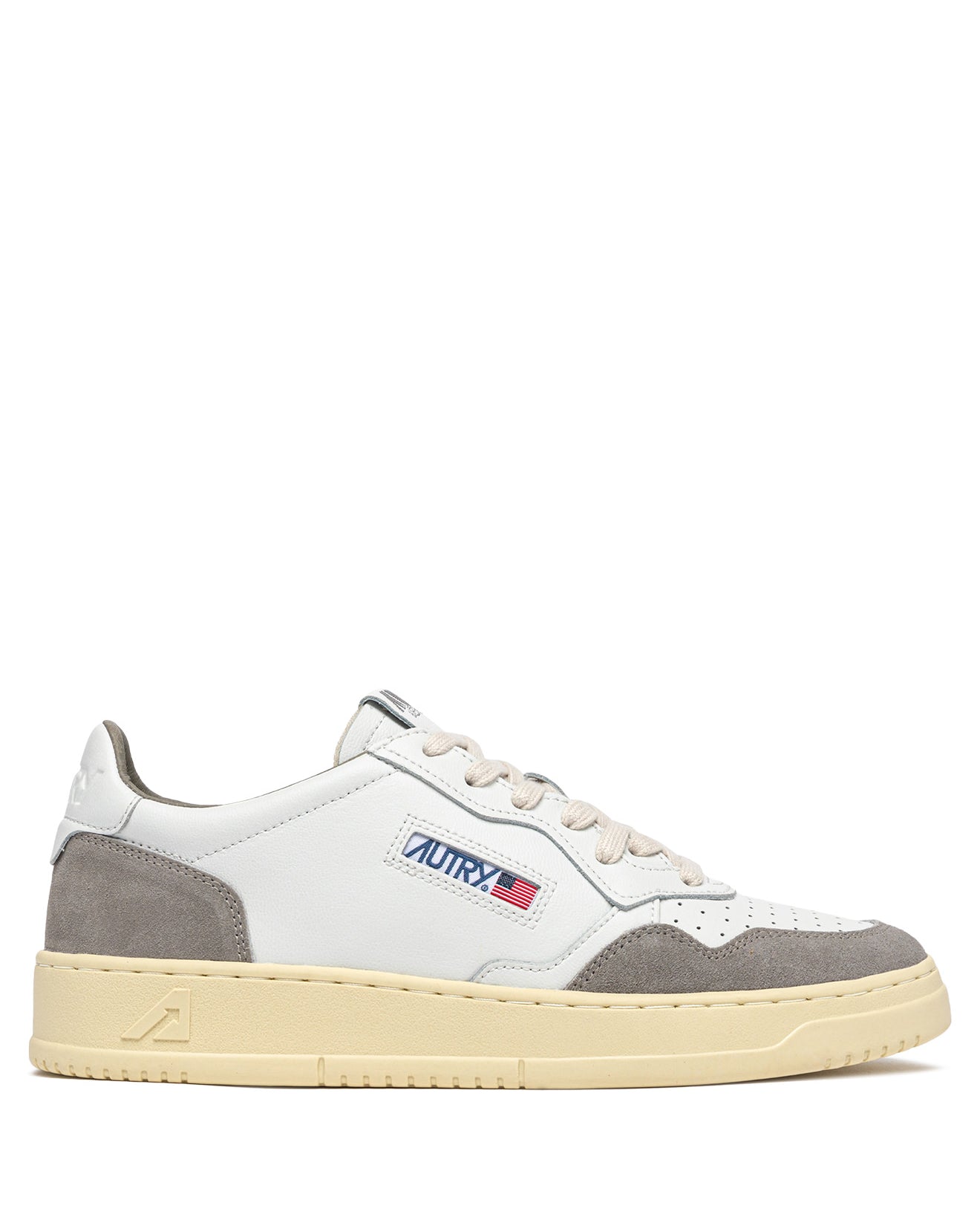 SNEAKERS MEDALIST LOW AUS LEDER IN WEISS UND WILDLEDER IN VAPOR