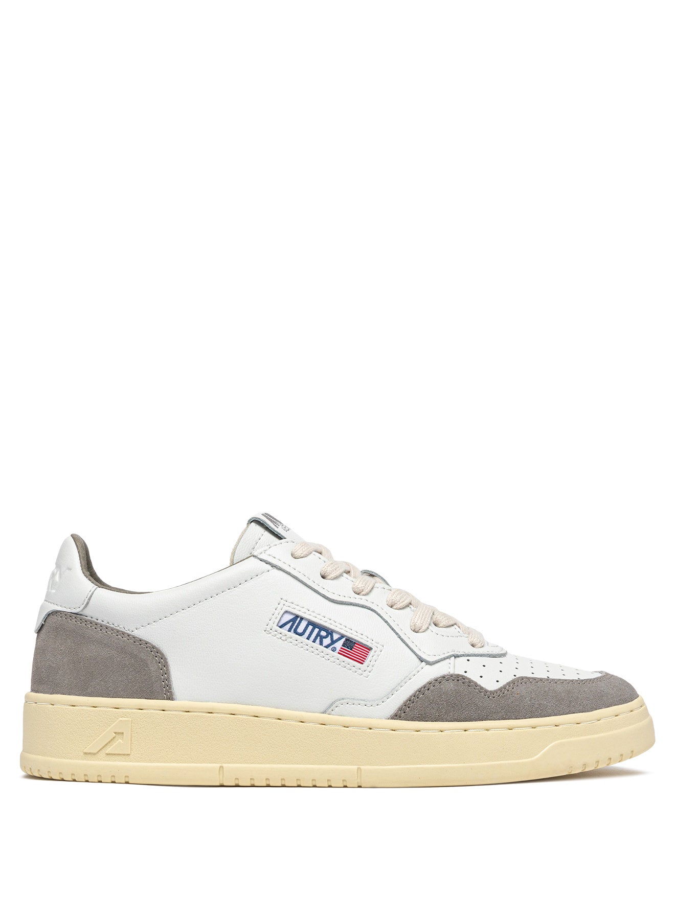 SNEAKERS MEDALIST LOW AUS LEDER IN WEISS UND WILDLEDER IN VAPOR