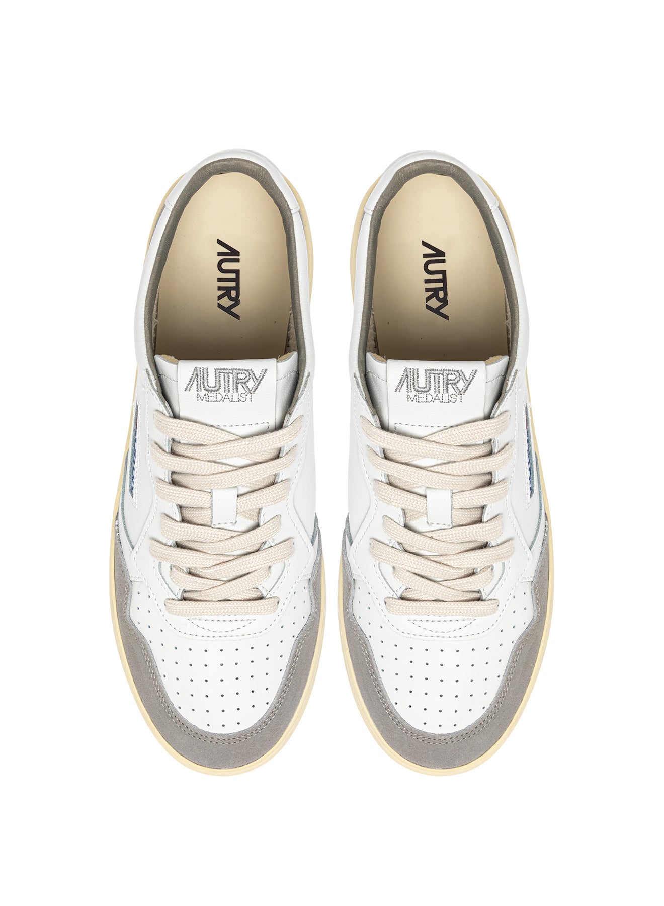 SNEAKERS MEDALIST LOW AUS LEDER IN WEISS UND WILDLEDER IN VAPOR