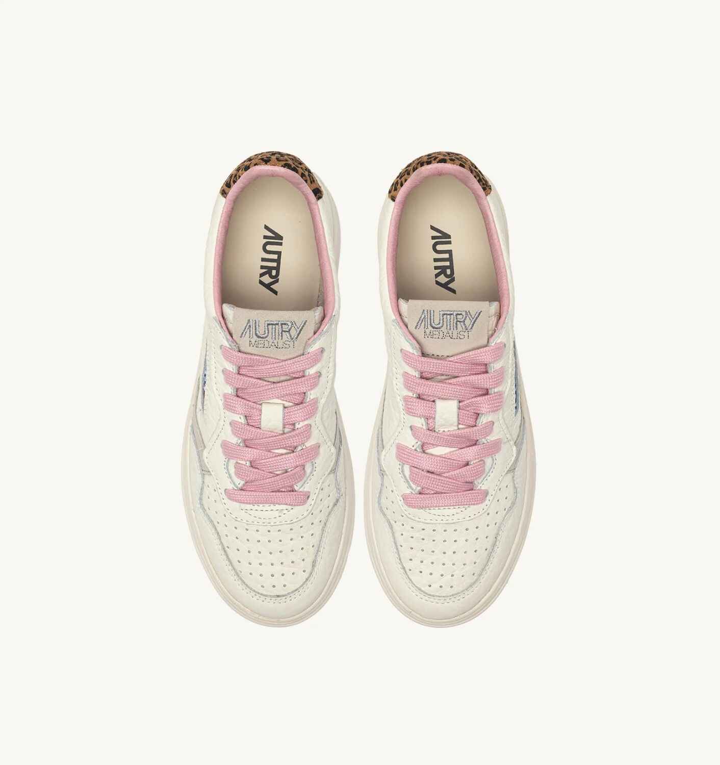 SNEAKERS MEDALIST LOW AUS LEDER IN SAND UND LEOPARD