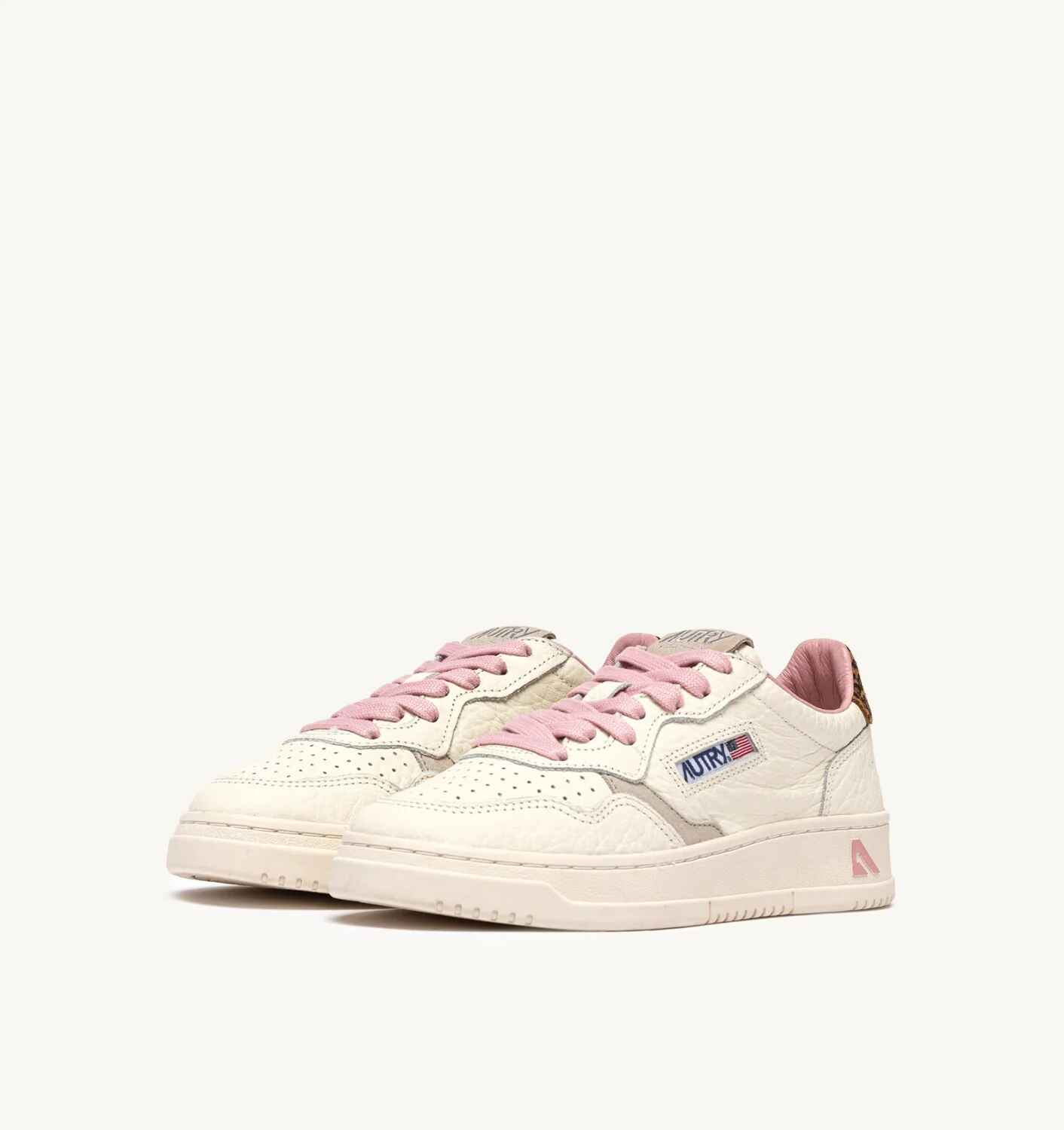 SNEAKERS MEDALIST LOW AUS LEDER IN SAND UND LEOPARD