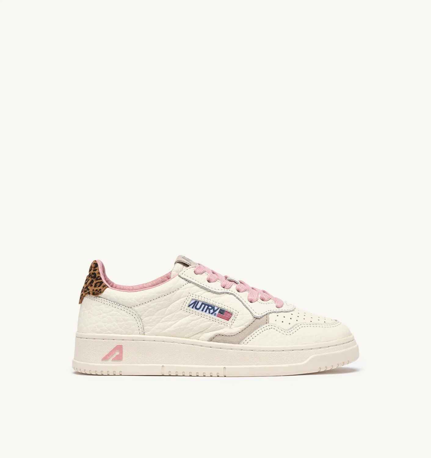 SNEAKERS MEDALIST LOW AUS LEDER IN SAND UND LEOPARD