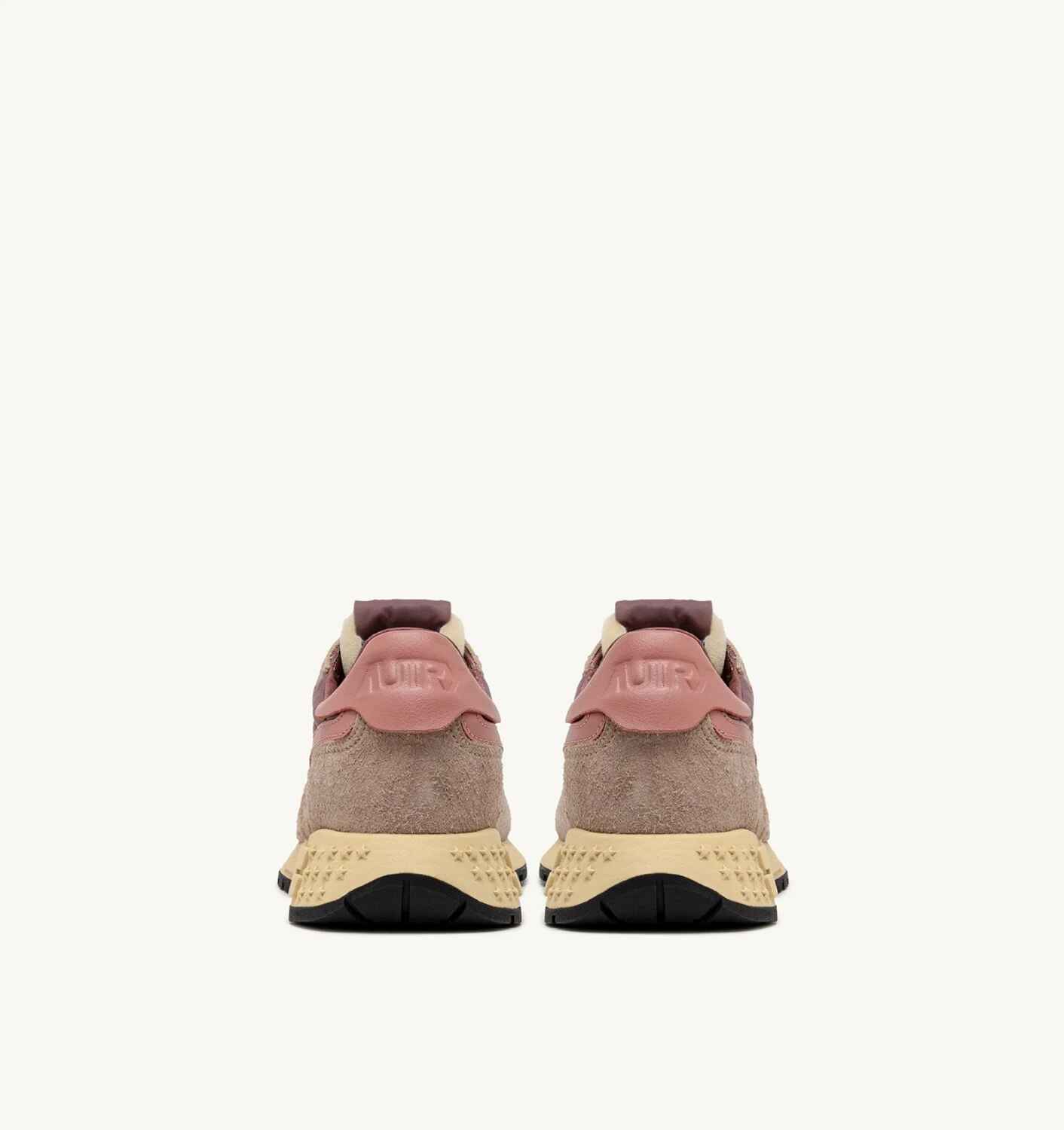 SNEAKERS REELWIND LOW AUS NYLON WILDLEDER UND LEDER IN ROUNGE UND CORDOVAN