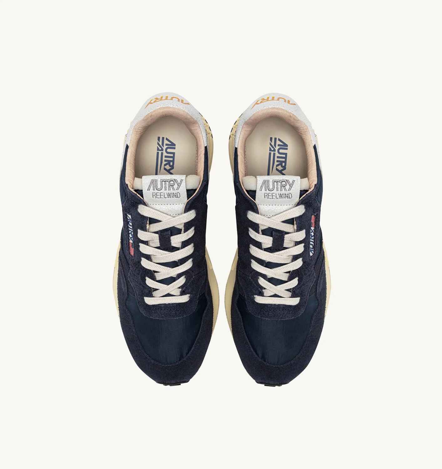 SNEAKERS REELWIND LOW AUS NYLON UND WILDLEDER IN BLUE SPACE UND WEISS