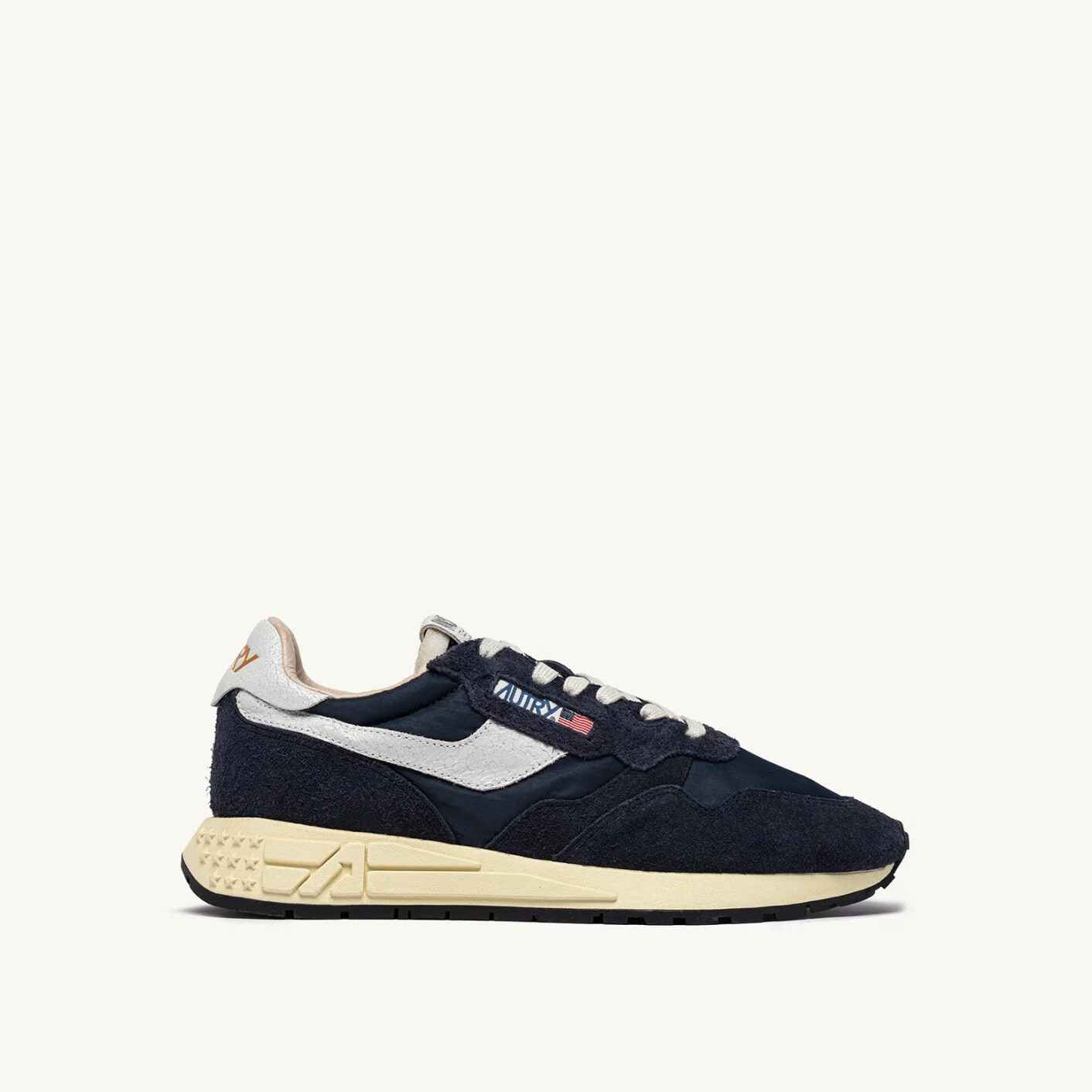 SNEAKERS REELWIND LOW AUS NYLON UND WILDLEDER IN BLUE SPACE UND WEISS