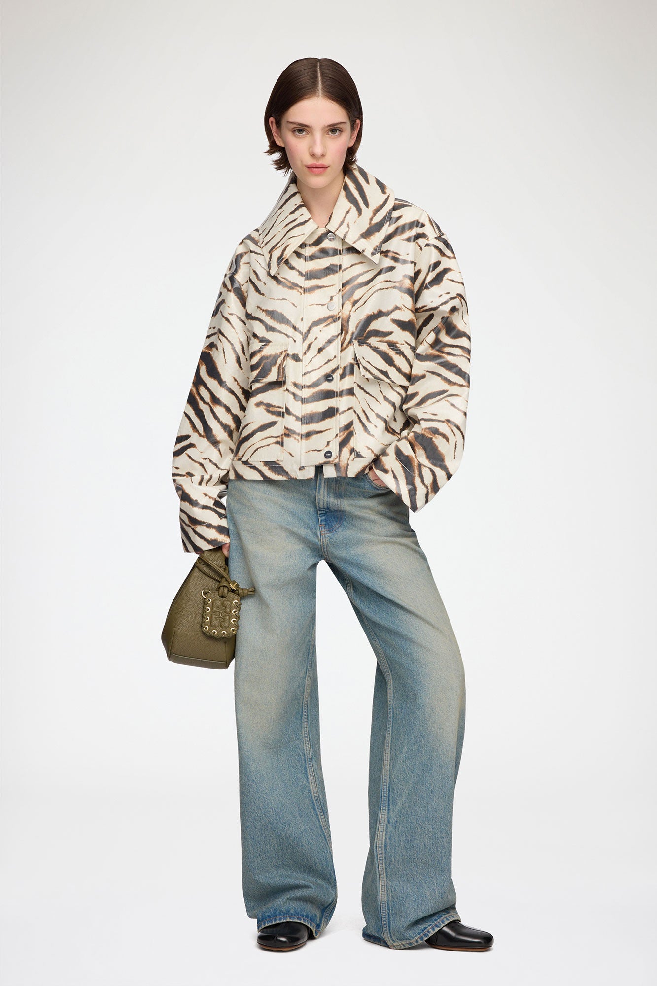 Jacke in laminiertem Zebra