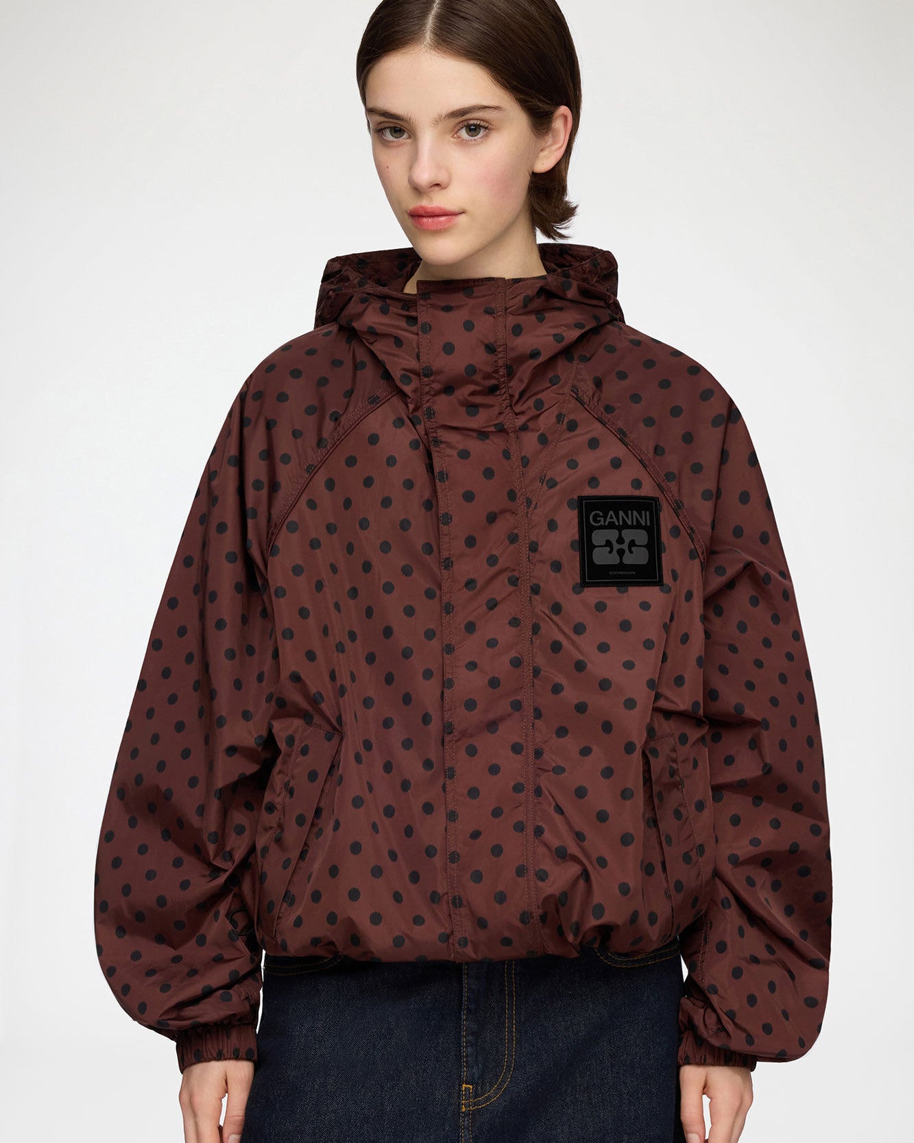 Jacke aus bedrucktem Nylon