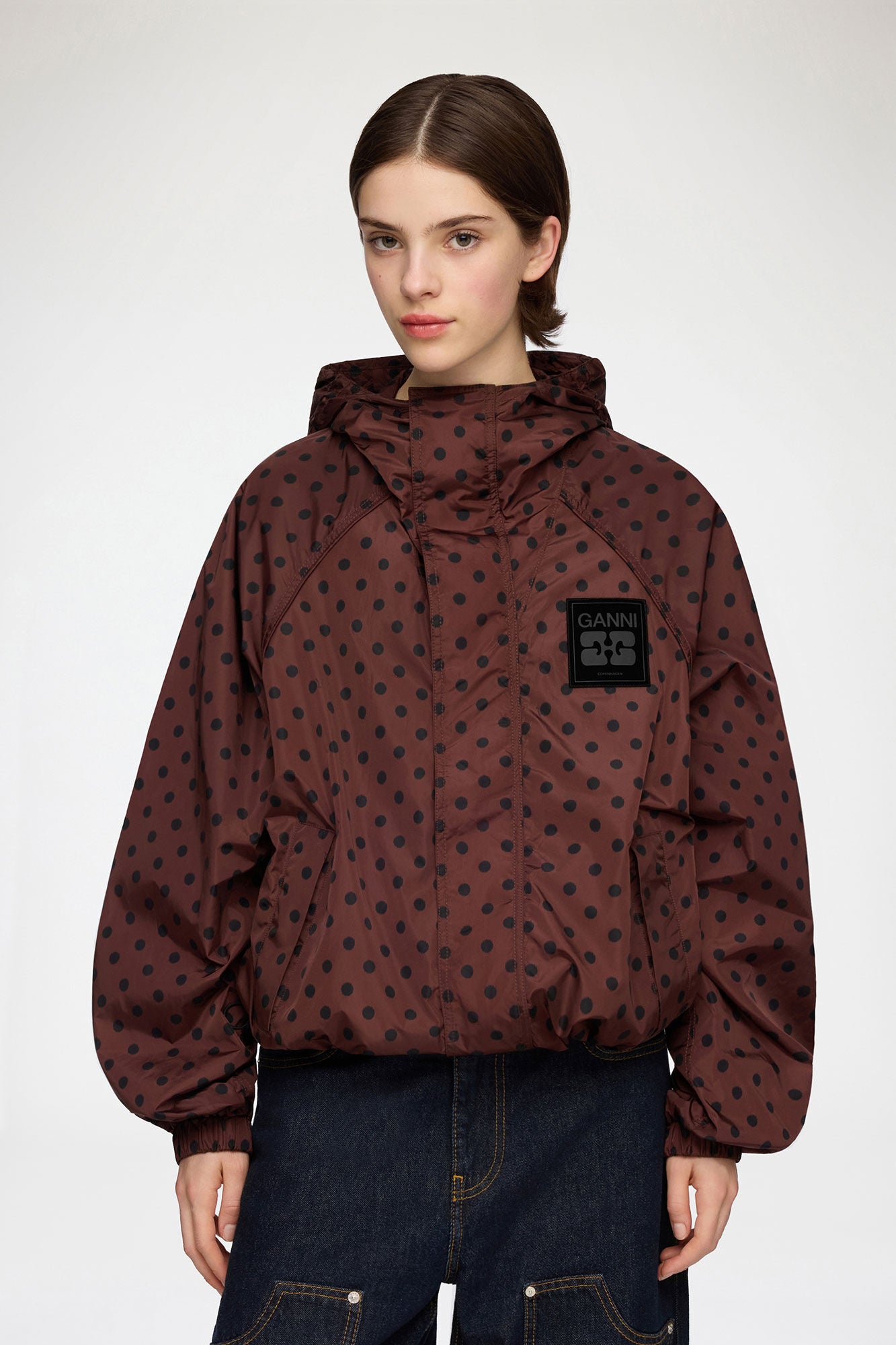 Jacke aus bedrucktem Nylon