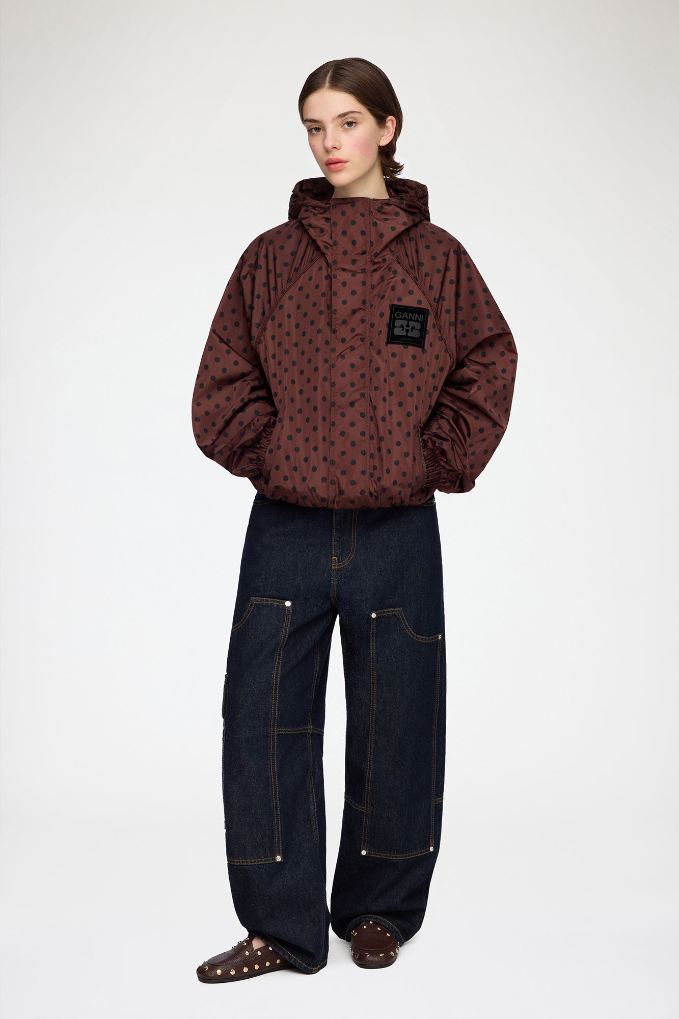 Jacke aus bedrucktem Nylon