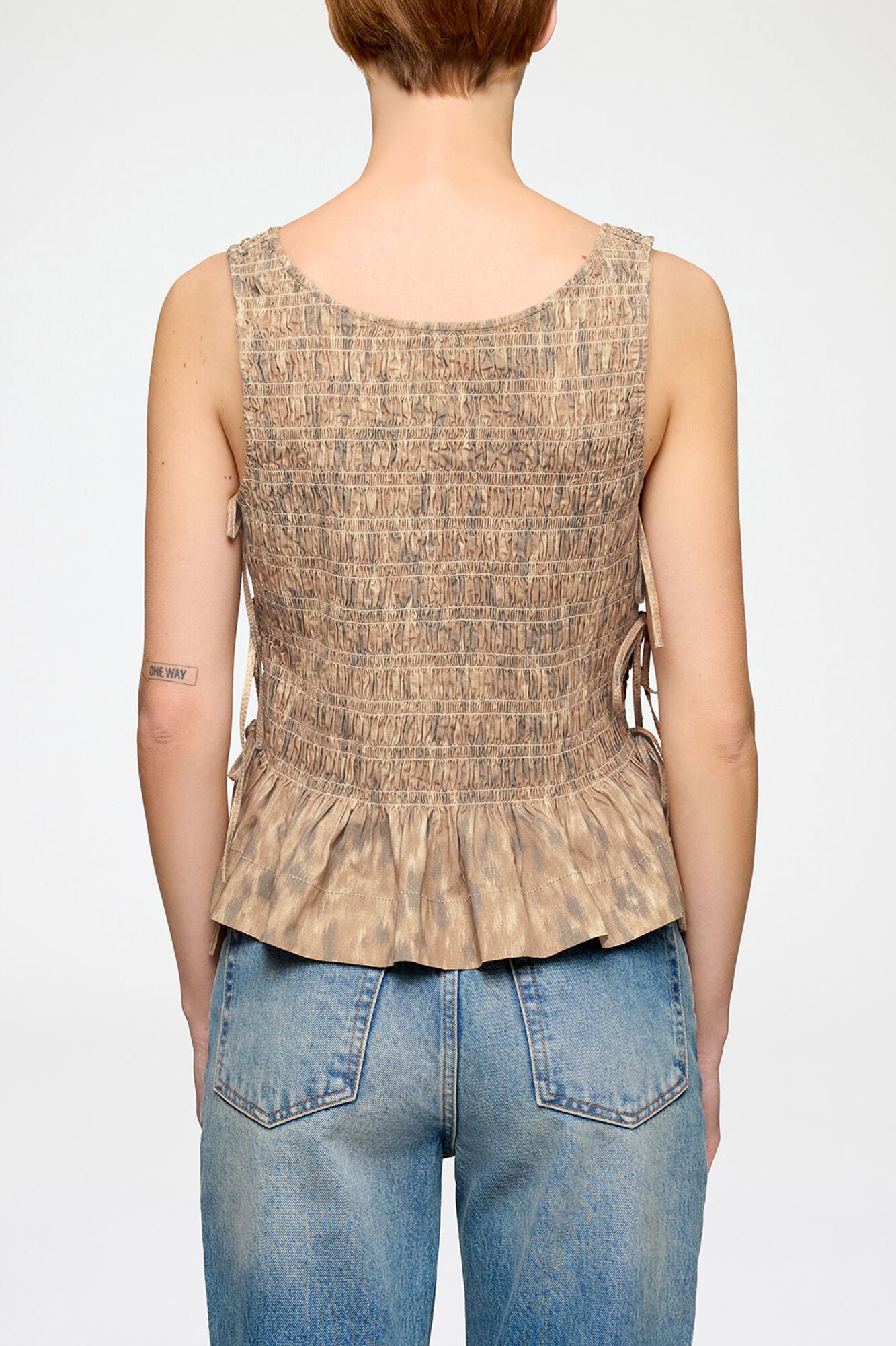 Bluse aus bedrucktem Stretchmaterial