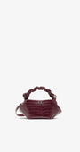 Burgunderrote Kroko-Mini-Bou-Tasche