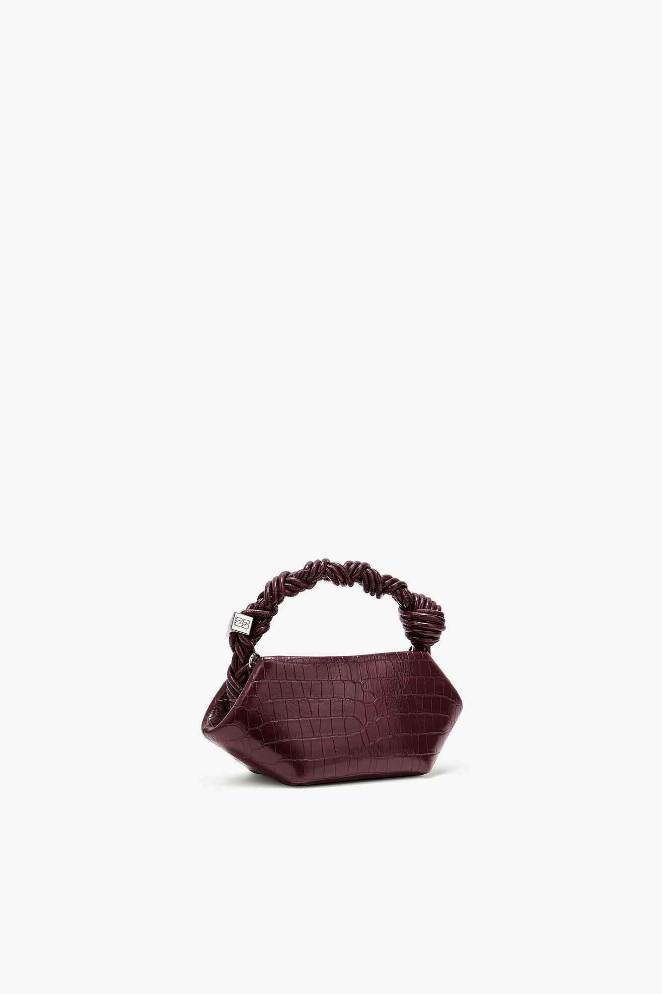Burgunderrote Kroko-Mini-Bou-Tasche
