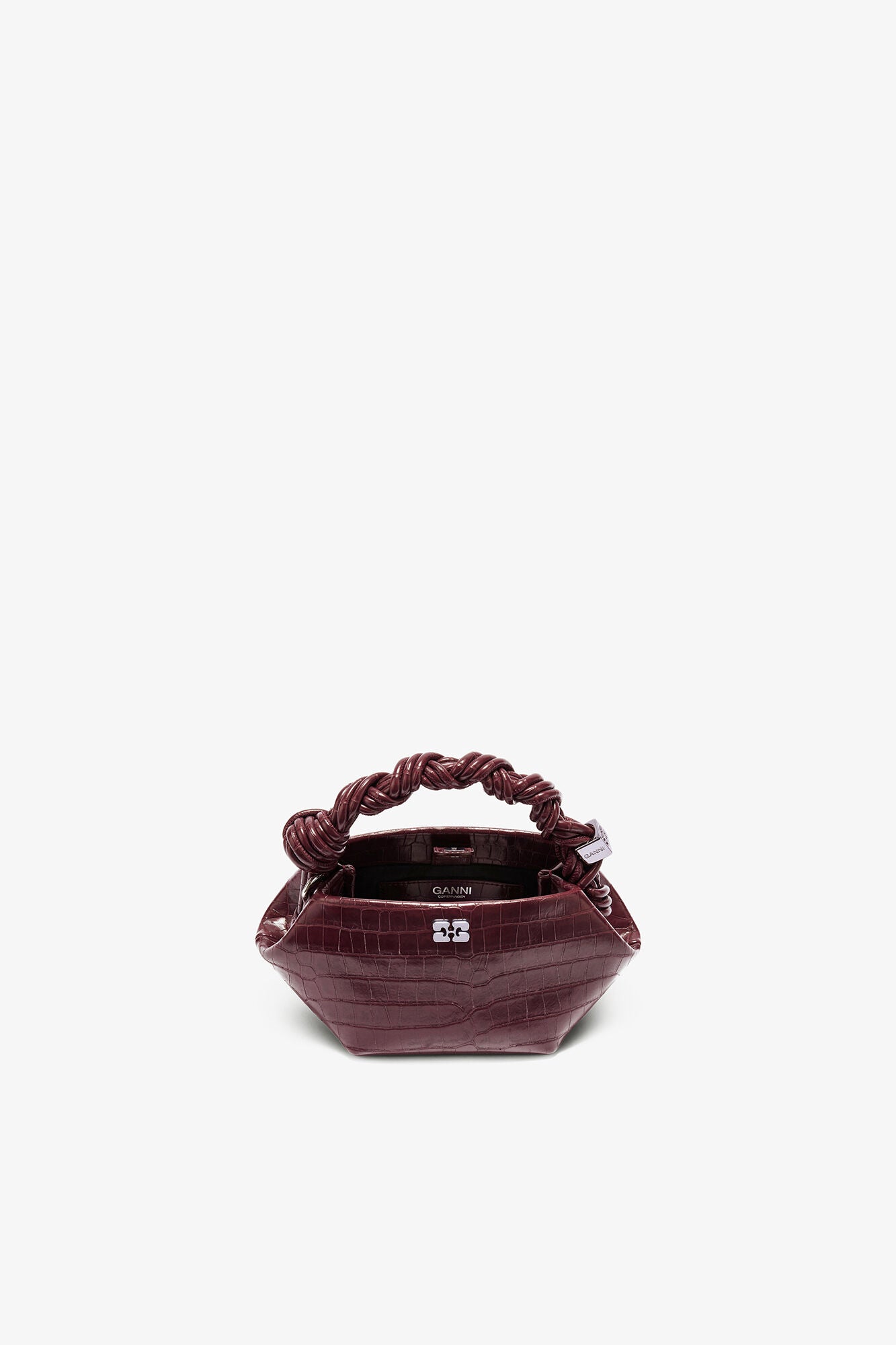 Burgunderrote Kroko-Mini-Bou-Tasche