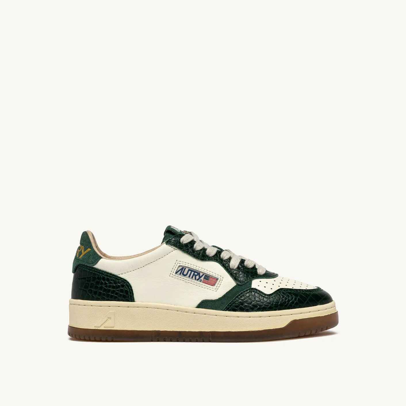 SNEAKERS MEDALIST LOW AUS LEDER IN MARSHMALLOW UND GRÜN