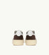 SNEAKERS MEDALIST LOW AUS LEDER IN WEISS UND WILDLEDER IN MOGANO