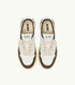 SNEAKERS MEDALIST LOW AUS LEDER IN WEISS UND WILDLEDER IN MOGANO