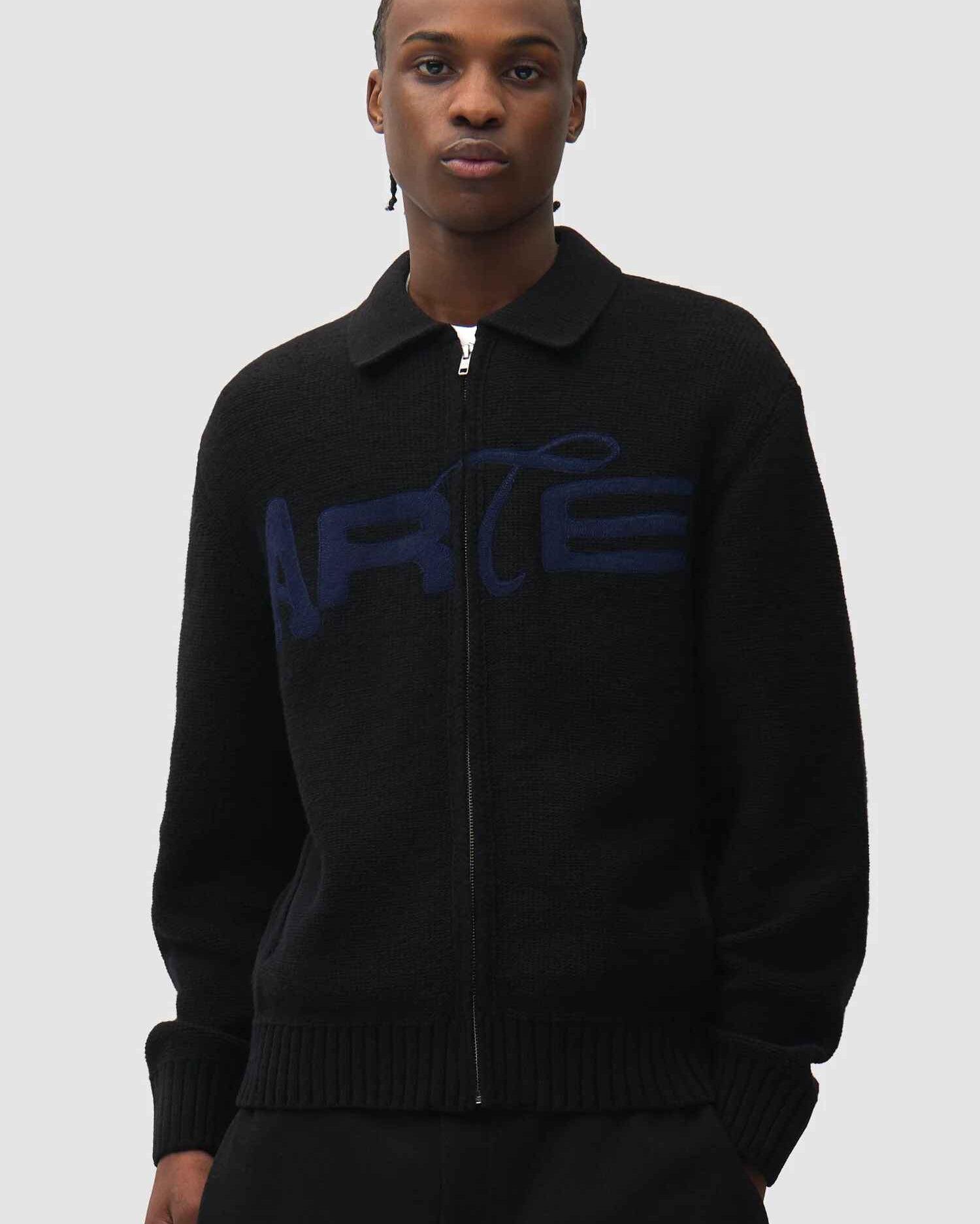 Stencil Zip Cardigan