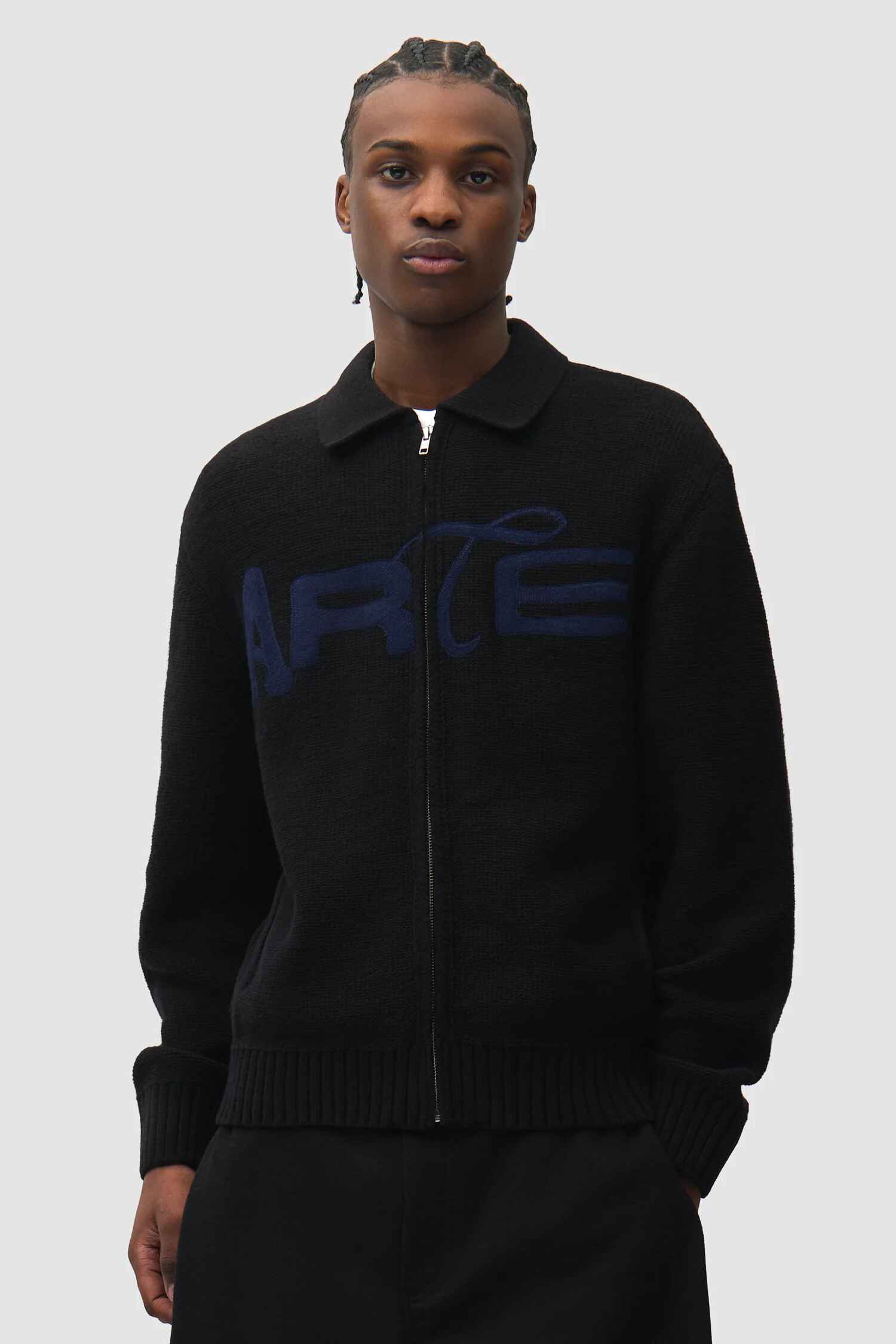 Stencil Zip Cardigan