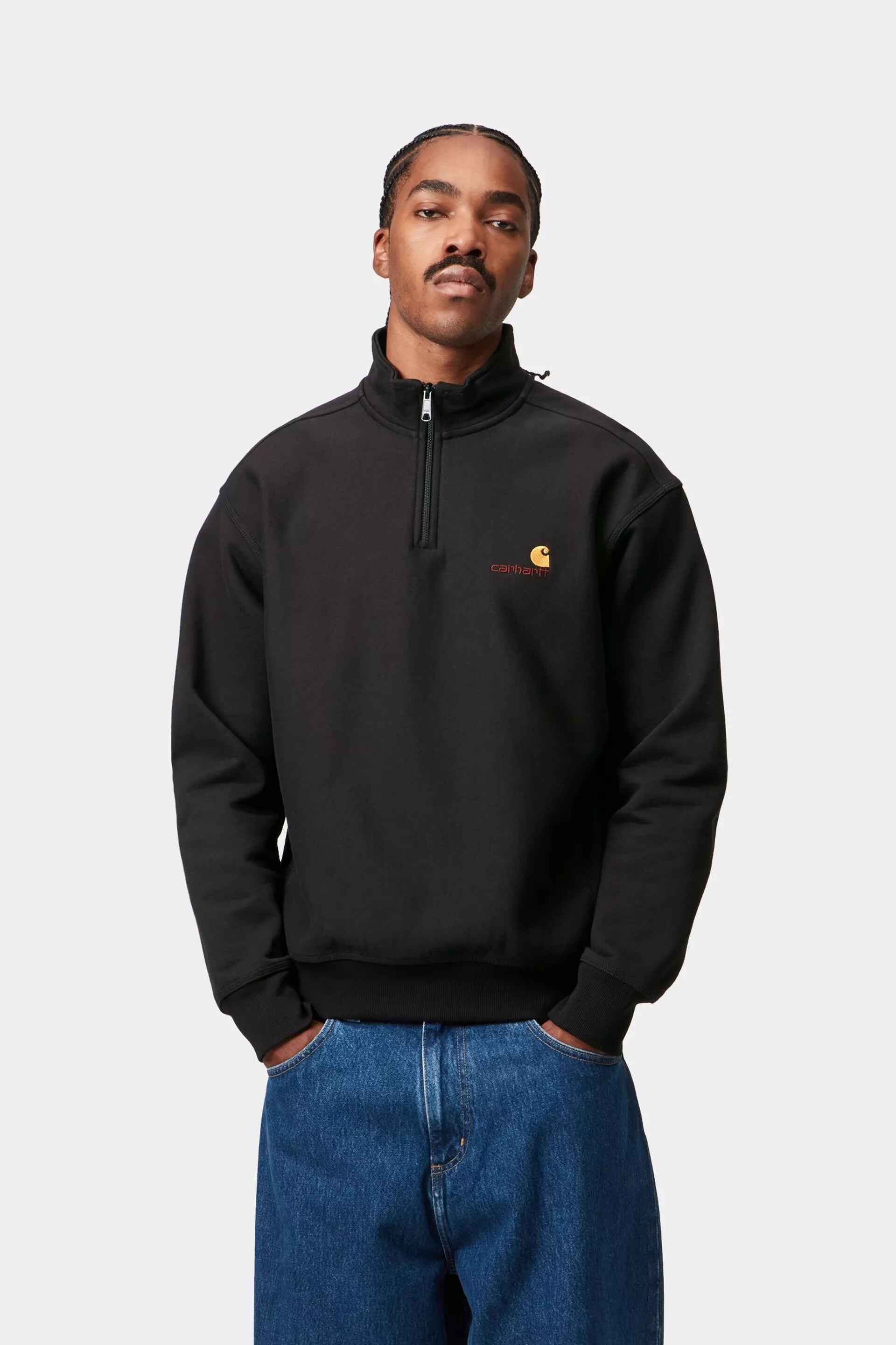 Sweatshirt Half Zip American Script
